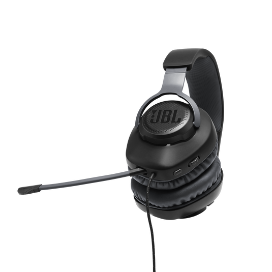 JBL Quantum 100 - Black - Wired over-ear gaming headset with flip-up mic - Detailshot 4 image number null